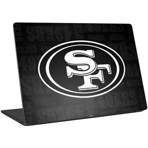 Skinit Laptop Decal Skin Compatible with Universal Laptop 17in (13.8 x 10in) - Officially Licensed NFL San Franciso 49ers Black & White Design