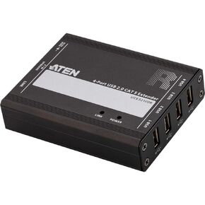 ATEN UCE32100 4 -PORT USB 2.0 CAT 5 Extender (100M) - 3.94 "Range - 2 X Network (RJ -45) - 7 X USB - زوج ملتوي - الفئة 5 - قابلة للتركيب على الحائط ، قابلة للتركيب على الحائط