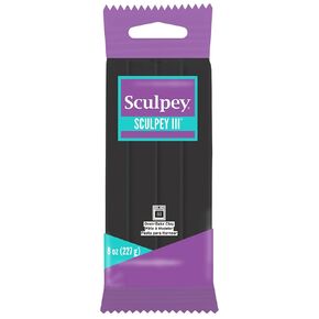 Polyform Sculpey III Polymer Oven-Bake Clay, Black, Non Toxic, 2 oz. bar, Great for modeling, sculpting, holiday, DIY, mixed media and school projects.Great for kids & beginners!