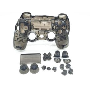 استبدال جديد غلاف غلاف القشرة الكامل Case Skin Strame Strame مع الأزرار المحددة لـ Sony PlayStation 4 PS4 DualShock 4 Wireless Controller -Black Plack.