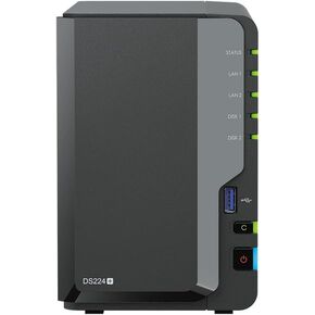 Synology DiskStation DS224+ NAS Server مع CELERON 2.0GHZ CPU ، ذاكرة 6 جيجابايت ، تخزين 4TB SSD ، 2 × 1GBE LAN ، نظام تشغيل DSM