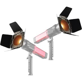 GVM 60W Studio Light مع باب الحظيرة وشبكة قرص العسل