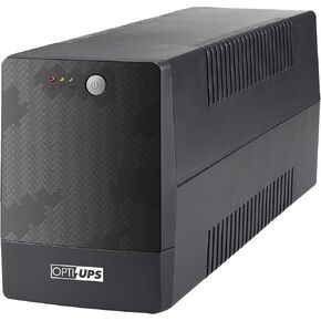 OPTI-UPS (European 230 Volts) Line Interactive UPS Battery Backup with AVR Surge Protection - Uninterruptible Power Supply – Please See Picture (Black, 800va)