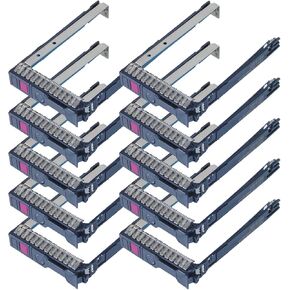 10-Pack Hard Drive Tray Caddy 2.5" NVMe SSD Caddy 727695-001 Hard Drive Bracket Compatible with HP Proliant DL325 DL360 DL380 DL385 DL560 DL580 ML350 Gen10 G10 Servers
