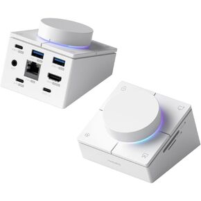 Hagibis Knob USB C Hub with Shortcut Buttons, RGB Type-C Docking Station with 4K@60Hz HDMI, 100W PD, 5Gbps USB-C, 2 USB3.0, 2.5G RJ45, AUX, SD3.0, Micro SD3.0 for MacBook iPad Pro Laptop (Black 2.5G)