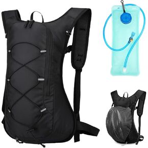 Hydration Backpack, Water Backpack with 2L Water Bladder, Hiking Backpack, Lightweight, High Flow Bite Valve Water Backpack, Hydration Pack for Biking, Running and Climbing
