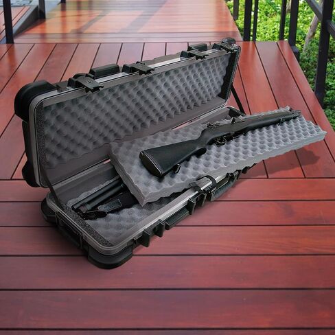 SKB Cases 2SKB-4009 Hard Exterior ATA 300 Category 1 Waterproof Short Double Rifle Transport Case, Black in Saudi Arabia