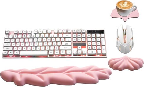 راحة معصم لوحة المفاتيح المريحة ، وورقة PU Leather Memory Foam Foam Support للوحة مفاتيح الكمبيوتر ، وسادة لوحة المفاتيح ، ووسادة معصم الماوس اللطيفة للألعاب ، والمكتب ، والكمبيوتر ، وتخفيف الآلام ، والباستيل الأخضر in Kuwait