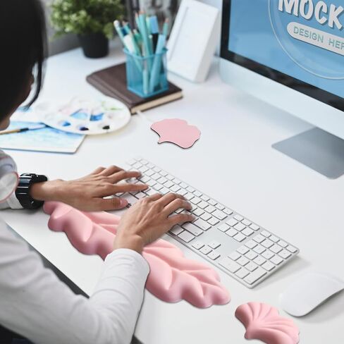 راحة معصم لوحة المفاتيح المريحة ، وورقة PU Leather Memory Foam Foam Support للوحة مفاتيح الكمبيوتر ، وسادة لوحة المفاتيح ، ووسادة معصم الماوس اللطيفة للألعاب ، والمكتب ، والكمبيوتر ، وتخفيف الآلام ، والباستيل الأخضر in Kuwait