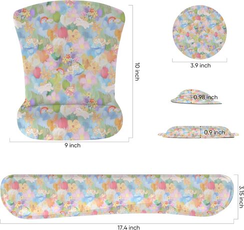 AUPET Mouse Pad Keyboard Wrist Rest Set,Ergonomic Memory Foam Mouse Pads Wrist Support Set,Non-Slip Base, Smooth Surface, Pain Relief for Gaming,Office (Cute Cats with Bow) in Saudi Arabia