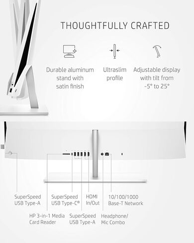 HP All-in-One 27" Touchscreen Desktop Computer - Windows 11 Pro, 27 inch FHD IPS LED Touch Display, Intel 12-Core Ultra 7-155U, Adjustable Height, WiFi 6, HD Webcam, 16 GB DDR5 RAM | 1 TB SSD in Saudi Arabia