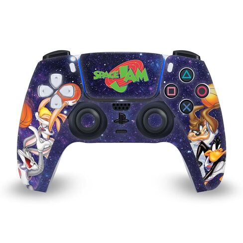 تصاميم علبة الرأس مرخص رسميًا مرخصة الفضاء (1996) Tune Squad Graphics Vinyl Faceplate Agning Skin Skin Cover متوافقة مع Sony PlayStation 5 PS5 DualSense Controller in Saudi Arabia