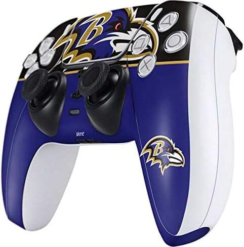 Skinit Decal Gaming Skin Compatible with PS5 Controller - Officially Licensed NFL Baltimore Ravens Zone Block Design in Saudi Arabia