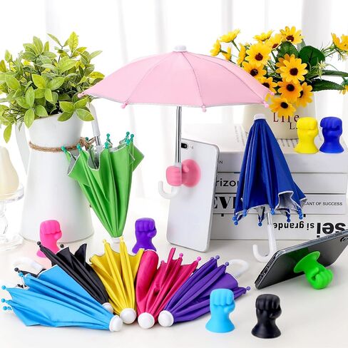 8 Sets Phone Umbrella for Sun Phone Umbrella Cell UV Protection Adjustable Sunshade with Hand Style Suction Cup Outdoor Sun Shield Sunshade for Summer Beach Holiday (Lovely) in Saudi Arabia