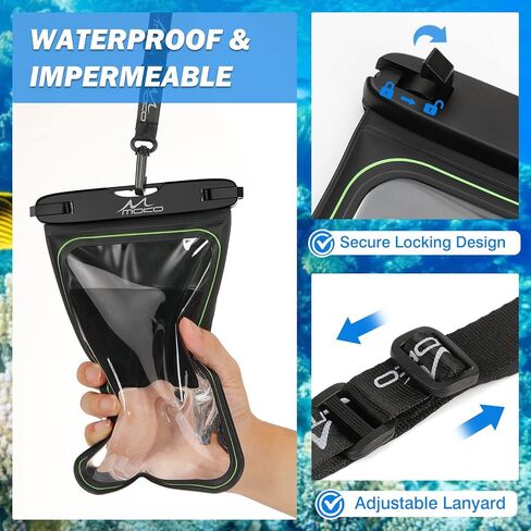 MoKo Floating Waterproof Phone Pouch - 9.5" Large Clear Phone Water Protector Pouch Dry Bag Case with Lanyard, Compatible for iPhone 14 13 12 Pro Max, Galaxy S23 S22 Ultra in Saudi Arabia