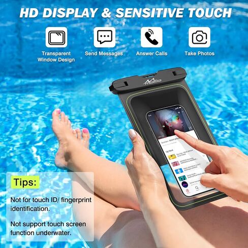 MoKo Floating Waterproof Phone Pouch - 9.5" Large Clear Phone Water Protector Pouch Dry Bag Case with Lanyard, Compatible for iPhone 14 13 12 Pro Max, Galaxy S23 S22 Ultra in Saudi Arabia