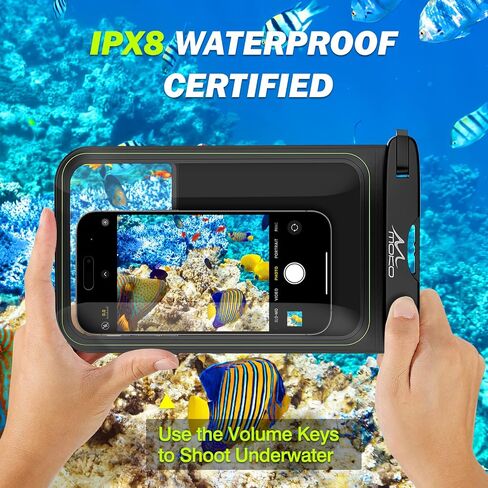 MoKo Floating Waterproof Phone Pouch - 9.5" Large Clear Phone Water Protector Pouch Dry Bag Case with Lanyard, Compatible for iPhone 14 13 12 Pro Max, Galaxy S23 S22 Ultra in Saudi Arabia