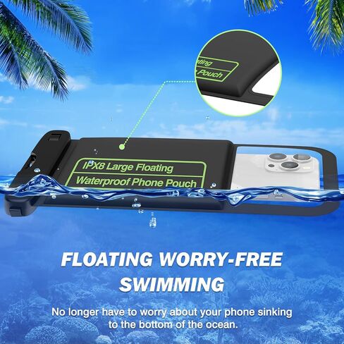 MoKo Floating Waterproof Phone Pouch - 9.5" Large Clear Phone Water Protector Pouch Dry Bag Case with Lanyard, Compatible for iPhone 14 13 12 Pro Max, Galaxy S23 S22 Ultra in Saudi Arabia