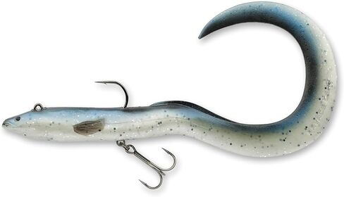 Savage Gear Real EEL Pre-Rigged Fishing Bait, 1 1/3 oz, Blue Back Pearl, Realistic Contours & Movement, Durable Construction, Dual Hook Configuration, Available in 3 Sizes (8"-16") in Saudi Arabia