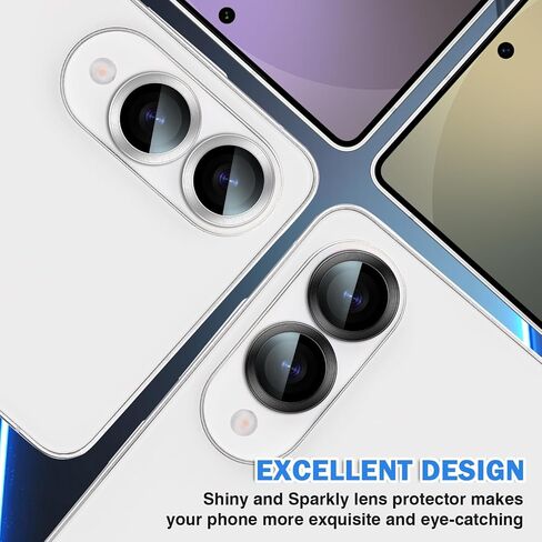 2 Set Compatible for Samsung Galaxy S25 Edge Camera Lens Protector, HD Clear 9H Tempered Lens Cover with Positioning Frame for Samsung S25 Edge Camera Protector Anti-scratch-Colorful in Saudi Arabia