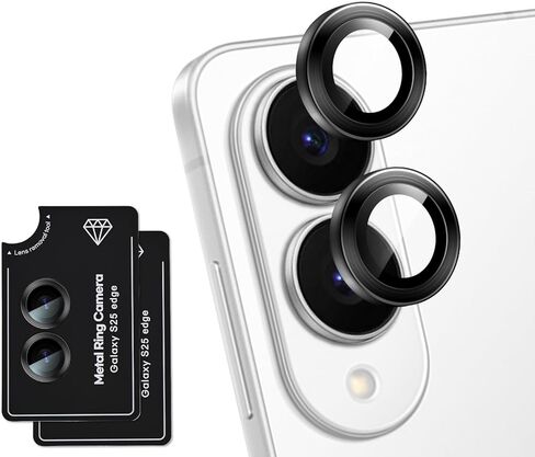 2 Set Compatible for Samsung Galaxy S25 Edge Camera Lens Protector, HD Clear 9H Tempered Lens Cover with Positioning Frame for Samsung S25 Edge Camera Protector Anti-scratch-Colorful in Saudi Arabia