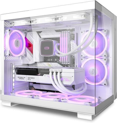 PCCOOLER C3T500 ARGB PC Case Mid Tower Desktop Computer Gaming Superior Case for ATX/M-ATX/ITX with 6 ARGB Case Fans,Column-Free Design,360MM Radiator&400MM GPU Support,Easy Installation (White) in Saudi Arabia
