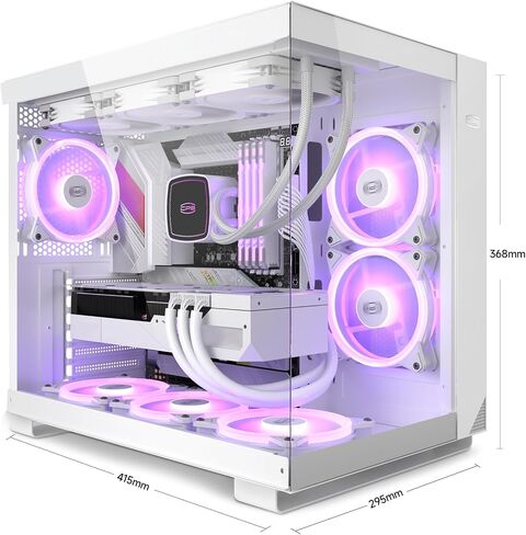 PCCOOLER C3T500 ARGB PC Case Mid Tower Desktop Computer Gaming Superior Case for ATX/M-ATX/ITX with 6 ARGB Case Fans,Column-Free Design,360MM Radiator&400MM GPU Support,Easy Installation (White) in Saudi Arabia