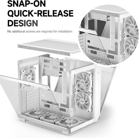 PCCOOLER C3T500 ARGB PC Case Mid Tower Desktop Computer Gaming Superior Case for ATX/M-ATX/ITX with 6 ARGB Case Fans,Column-Free Design,360MM Radiator&400MM GPU Support,Easy Installation (White) in Saudi Arabia