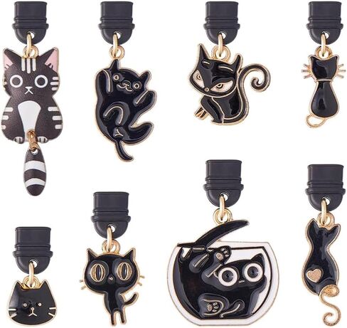 DICOSMETIC Dust Plug Charms Bulk Cat Type-C Charging Port Charm Cell Phone Charms Plug Cover Plastic Dust Plugs with Alloy Enamel Resin Charms USB C Port Cap Protector Pendant for Earphone Cellphone in Saudi Arabia
