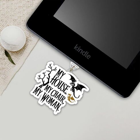 Fourth Wing Dragon Charms For Kindle, Phone Dust Plug 1.5 Inches ACOTAR Bookish Fantasy, Lightning/Type C Dust Plug, Acrylic Material, Accessories DIY Gifts for Coworker Friend Dad Mom in Kuwait