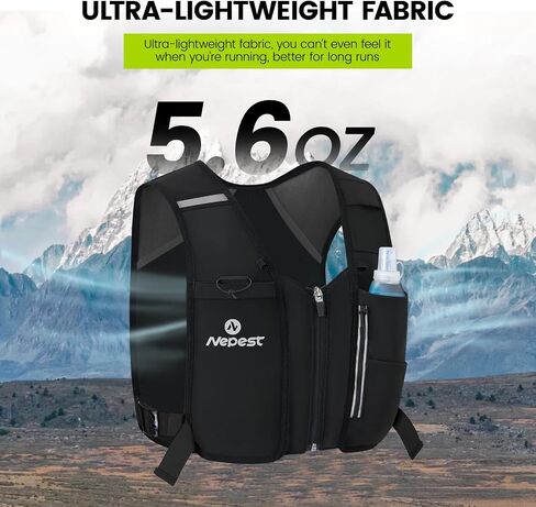 Nepest Running Vest for Women & Men, Cycling Hydration Vest with 500ml Soft Flask , Reflective Vest with Stretch Fit Fabric in Kuwait