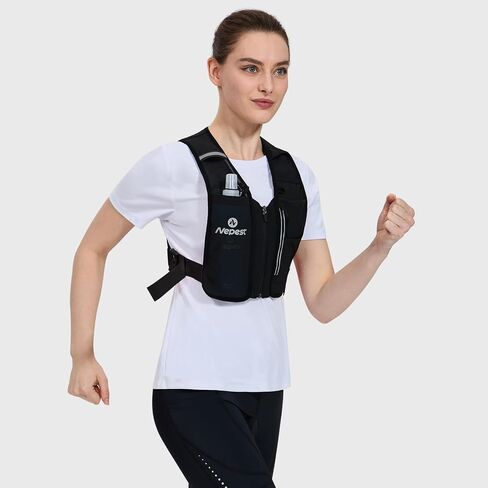 Nepest Running Vest for Women & Men, Cycling Hydration Vest with 500ml Soft Flask , Reflective Vest with Stretch Fit Fabric in Kuwait