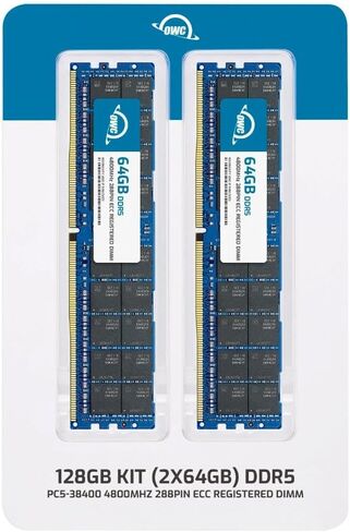 OWC 128GB (2x64GB) DDR5 4800 PC5-38400 CL40 2RX4 288-PIN 1.1V ECC مسجلة RDIMM MEMORY MODULE MODULE MODULE CITTING مع HP CRAY XD220V XD225V XD295V XD670 in Kuwait