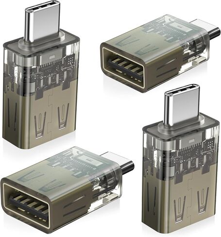 Basesailor USB C to Flash Drive Adapter 3Pack,Transparent USBC Male to USB 3.0 Female Adapter,Type C Thunderbolt 4 OTG Converter for Thumb Drive,Apple MacBook Air,Mouse,Keyboard,iPhone 16,Samsung S25 in Saudi Arabia