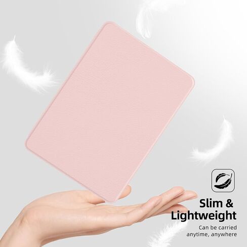MOROCK Case for All-New Kindle(11th Generation, 2024/2022 Release), Lightweight PU Leather and PC Clear Acrylic Back Cover, Auto Sleep/Wake Case for Kindle 11th Generation 2024/2022, Pink in Saudi Arabia