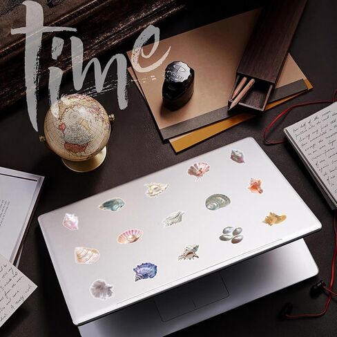 Transparent Pearl Stickers - 50PCS Seashell Stickers for Water Bottles, DIY Scrapbooking, Nail Art, Phone Case Decor | Creative Sea Shells Gift for Women, Students, Craft Lovers in Kuwait