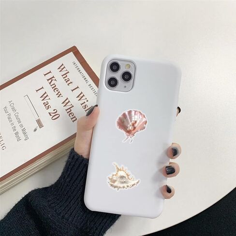Transparent Pearl Stickers - 50PCS Seashell Stickers for Water Bottles, DIY Scrapbooking, Nail Art, Phone Case Decor | Creative Sea Shells Gift for Women, Students, Craft Lovers in Kuwait
