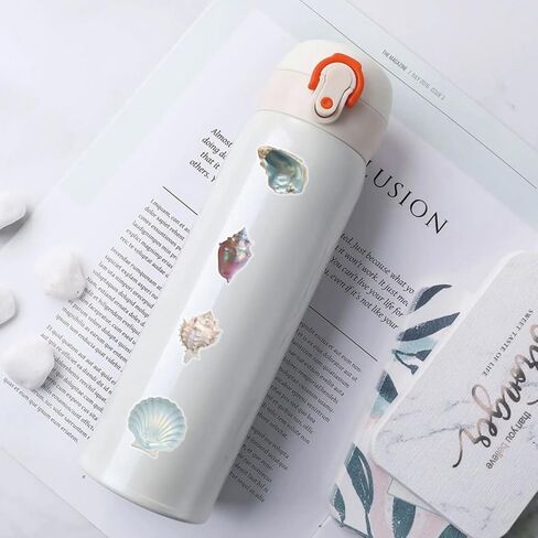 Transparent Pearl Stickers - 50PCS Seashell Stickers for Water Bottles, DIY Scrapbooking, Nail Art, Phone Case Decor | Creative Sea Shells Gift for Women, Students, Craft Lovers in Kuwait