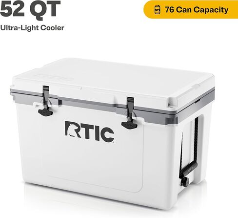 RTC Ultra Light 52 QUART HARD BOADER BOADINGER TECK THE BOX للشاطئ ، والشراب ، والمشروبات ، والتخييم ، والنزهة ، وصيد الأسماك ، والقوارب ، والشواء ، أخف 30 ٪ من المبردات الروتومولد in Kuwait
