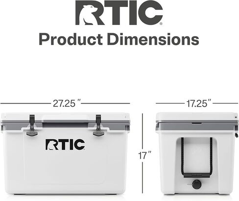RTC Ultra Light 52 QUART HARD BOADER BOADINGER TECK THE BOX للشاطئ ، والشراب ، والمشروبات ، والتخييم ، والنزهة ، وصيد الأسماك ، والقوارب ، والشواء ، أخف 30 ٪ من المبردات الروتومولد in Kuwait