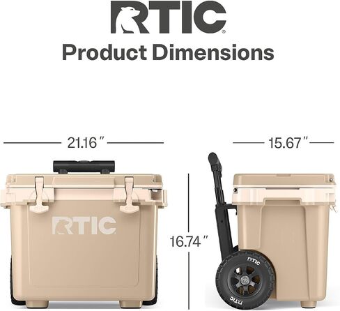 RCT2 22 QT برودة بعجلات ذات عجلات RCT مع مقبض ، صندوق صدر جليدي محمولة معزولًا للشاطئ ، المشروبات ، المشروبات ، التخييم ، النزهة ، الصيد ، القارب ، الشواء in Saudi Arabia