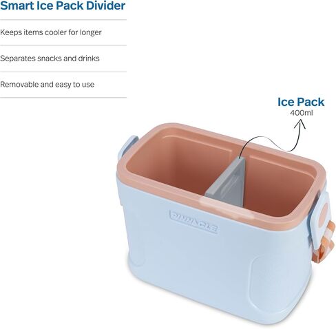 Pinnacle 8.5Qt Mini Cooler – 14 x 7.6 x 10.6In Ice Box with Smart Divider, Locking Lid, Adjustable Shoulder Strap – Insulated Picnic Basket Beach Cooler Bag – 36- Hour Ice Retention – Stylish Colors in Saudi Arabia