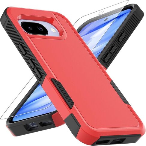 for Pixel 9A Case, [Military Grade Drop Tested] with HD Screen Protector, Dual Layer Protective Heavy Duty Cell Phone Cover Non-Slip Shockproof Rugged Case for Google Pixel 9A (Blue) in Saudi Arabia