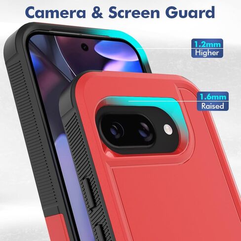 for Pixel 9A Case, [Military Grade Drop Tested] with HD Screen Protector, Dual Layer Protective Heavy Duty Cell Phone Cover Non-Slip Shockproof Rugged Case for Google Pixel 9A (Blue) in Saudi Arabia