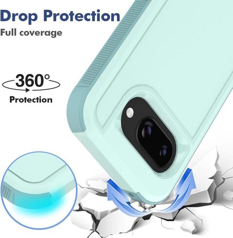 for Pixel 9A Case, [Military Grade Drop Tested] with HD Screen Protector, Dual Layer Protective Heavy Duty Cell Phone Cover Non-Slip Shockproof Rugged Case for Google Pixel 9A (Blue) in Saudi Arabia