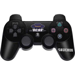 Skinit Decal Gaming Skin Compatible with PS3 Dual Shock Wireless Controller - Officially Licensed College Santa Barbara UCSB Gauchos Black Design