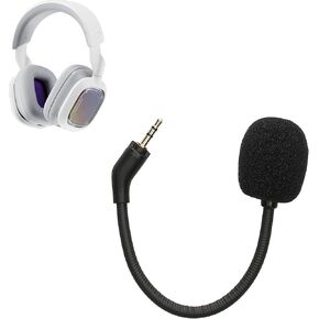kwmobile Microphone Compatible with Logitech Astro A30 - Replacement Mic for Gaming Headphones - Black