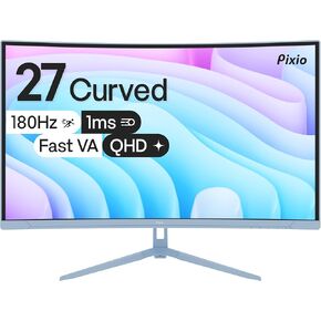 Pixio PXC248 Wave Pink 24 inch 200Hz Refresh Rate FHD 1080p Resolution 1500R Curve Fast VA Panel 1ms GTG Response Time Adaptive Sync HDR Curved Gaming Monitor