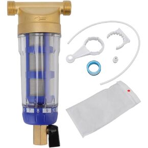 Cyclonic Sedimentation Backwashing Water Filter, Pure Copper Material, G1/2in Whole House Water Purifier for Washer, High Accuracy Sediment Removal, Improve Water Quality, Lo