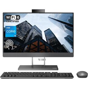 Lenovo IdeaCentre 5i All-in-One Business Desktop, 23.8" FHD Touchscreen, Intel Core i5-12500H, 64GB RAM DDR5, 2TB PCIe SSD, Webcam, Wi-Fi 6, Wireless Keyboard & Mouse, Windows 11 Home, Grey